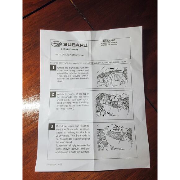 OEM NEW 2025 Subaru Forester Interior Foldable Windshield Sunshade SOA9031100 - Picture 8 of 13